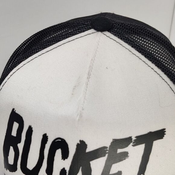 "bucket" novelty Baseball Trucker Cap Hat Black & White Mesh Back Adjustable - Picture 5 of 5
